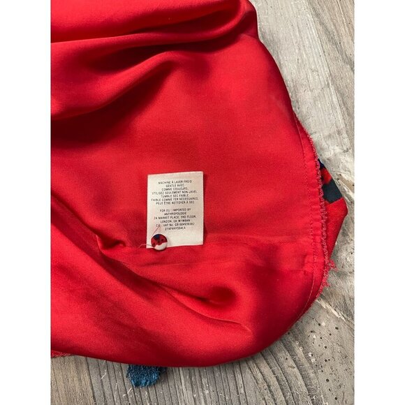 Anthropologie Vanessa Virginia Persian Rose Tassle Boho Dress XS Patchwork Red - Picture 5 of 8